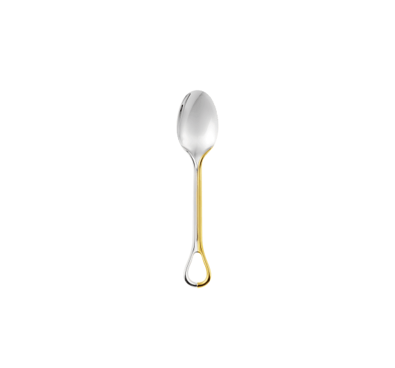 Partially Gilded Silver-Plated Dessert Spoon