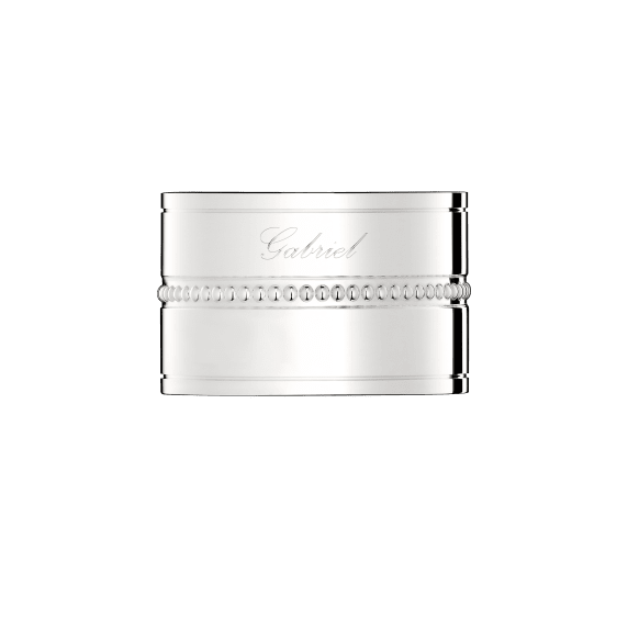 Silver Plated Perles Napkin Ring - Engraved with text