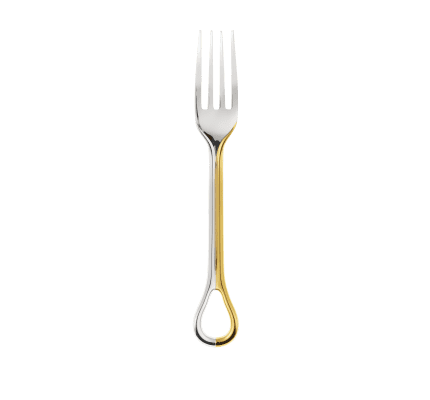 Partially Gilded Silver-Plated Dinner Fork