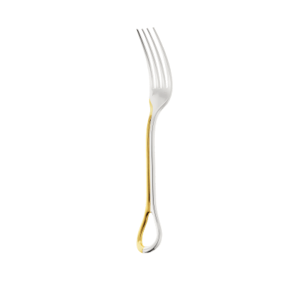 Partially Gilded Silver-Plated Dinner Fork