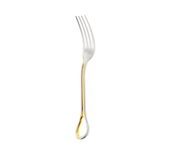 Partially Gilded Silver-Plated Dinner Fork Carrousel