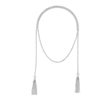 christofle sterling silver tie necklace chain  1