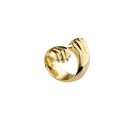 christofle sterling-silver gilded 24 carats cross ring 0