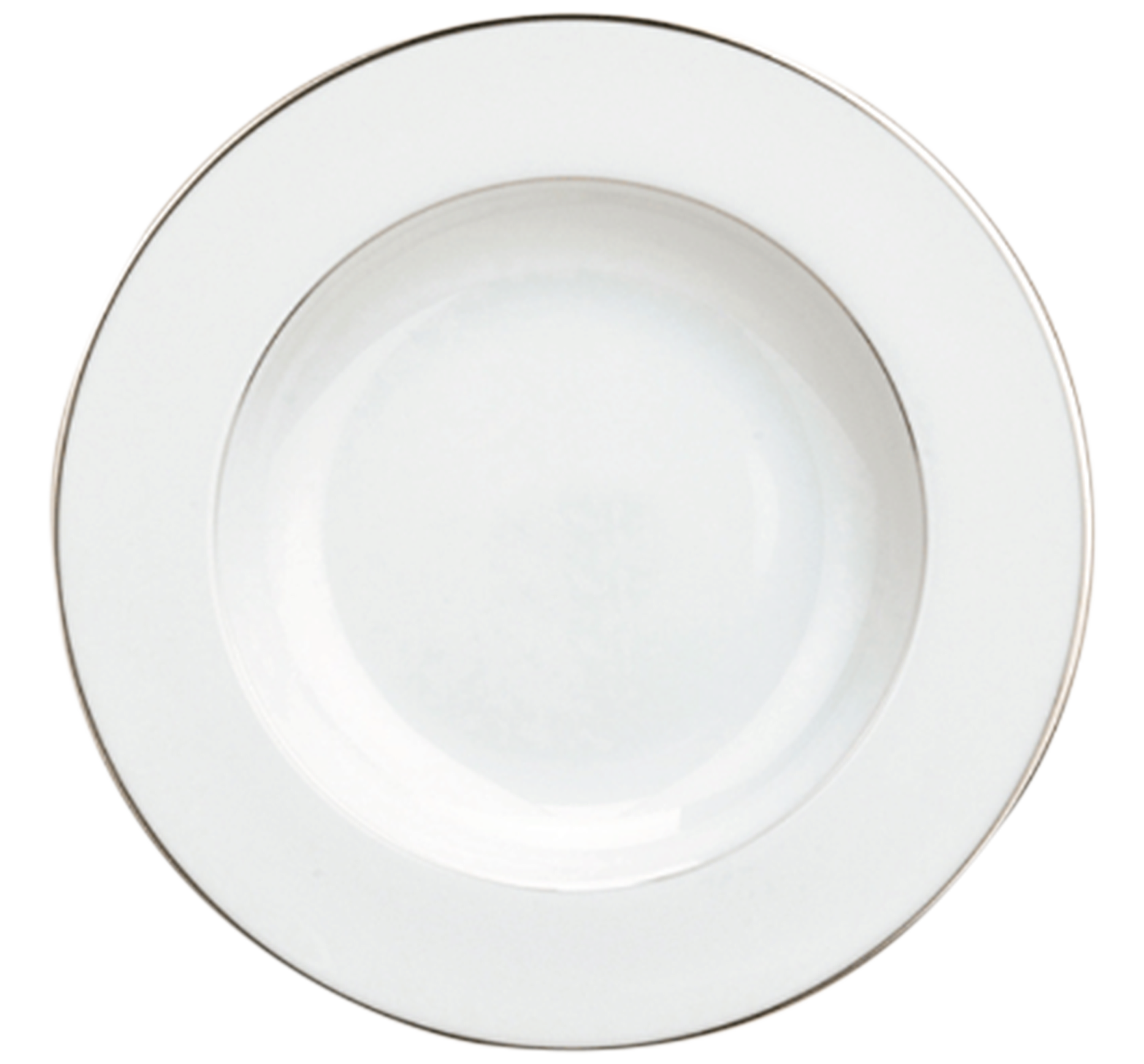 christofle assiette creuse à aile en porcelaine finition platine 1