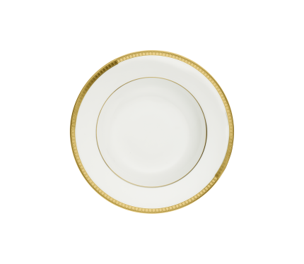 Porcelain Rimmed Soup Bowl Gold Finish