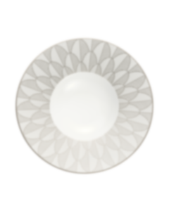 Porcelain Large Rim Plate Platinium Finish