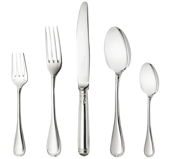 christofle individual place settings (5 pieces) malmaison  sterling sil 1
