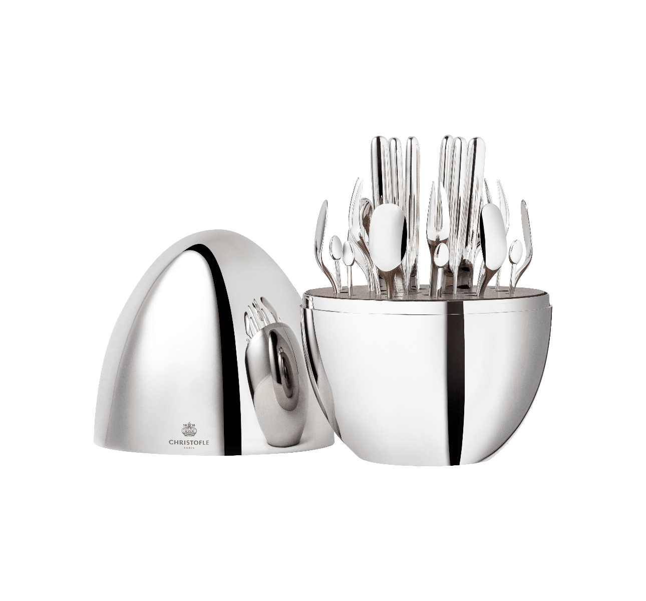 24-Piece Silver-Plated Flatware Set with Chest Mood Party