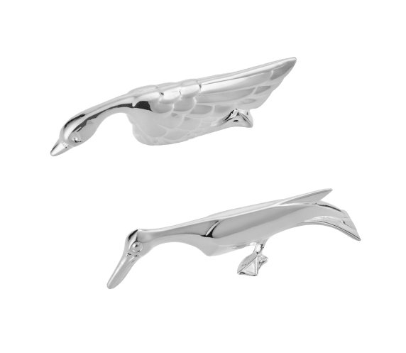 christofle silver-plated set of 2 knife rests pelican/swan 1