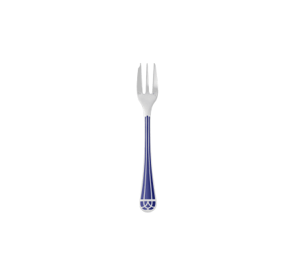 christofle fourchette à gâteau en métal argenté - bleu marbré 0