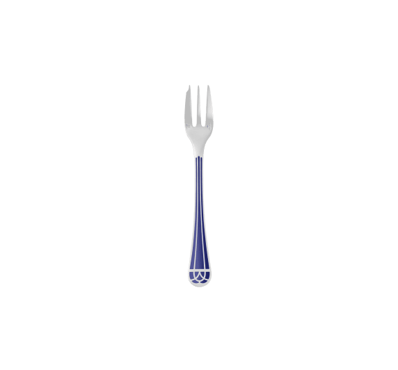 christofle fourchette à gâteau en métal argenté - bleu marbré 0