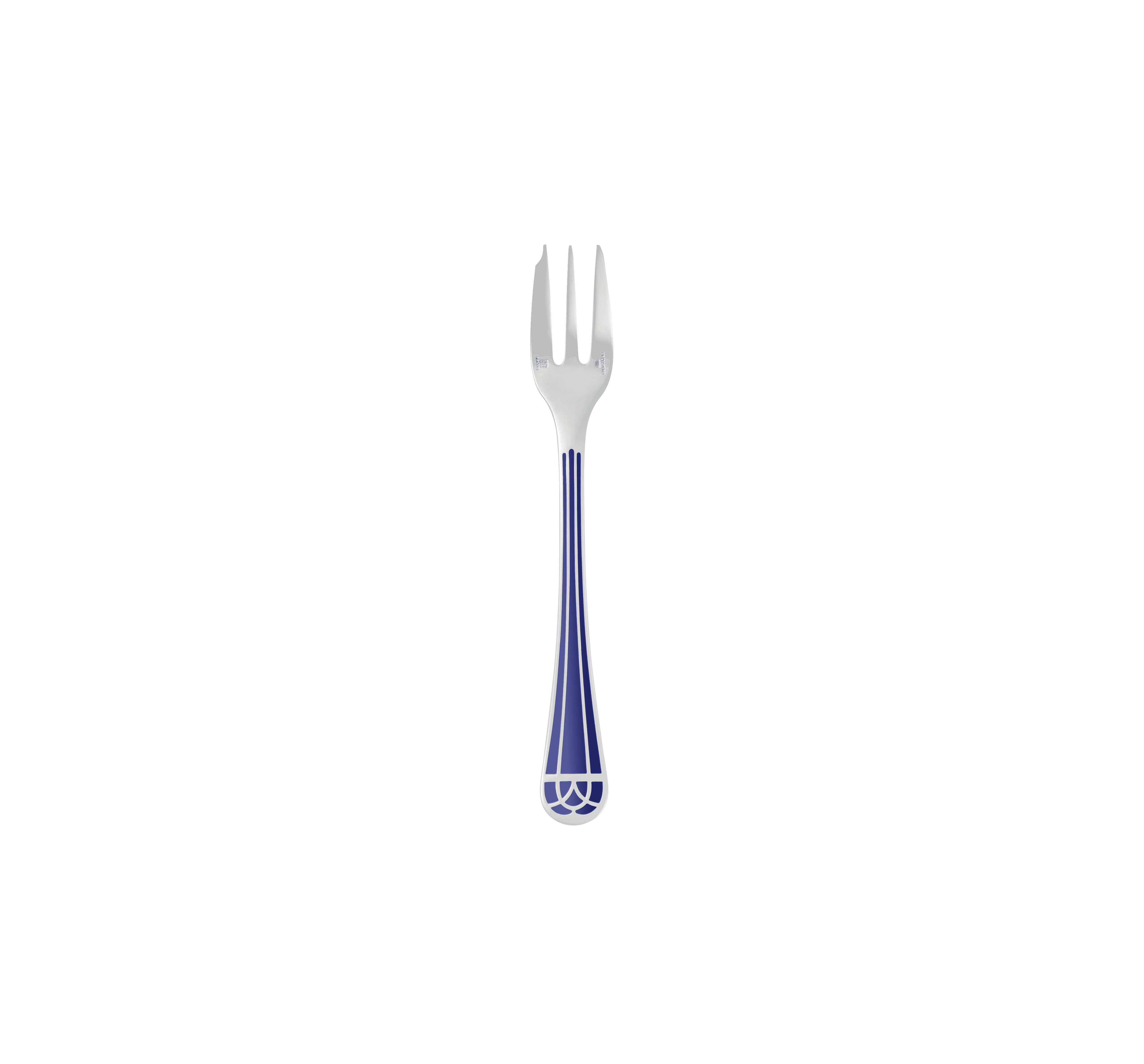 christofle silver-plated cake fork - marbled blue 0