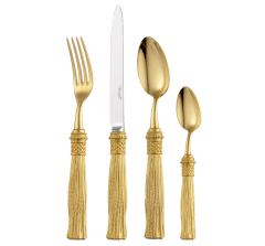 christofle 4-piece silver-plated gilded individual place settings 0