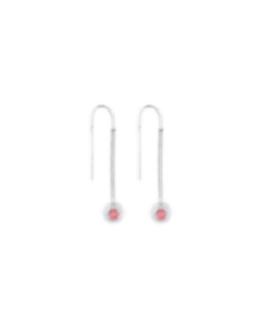 christofle Sterling Silver Drop Earrings with Rhodocrosite