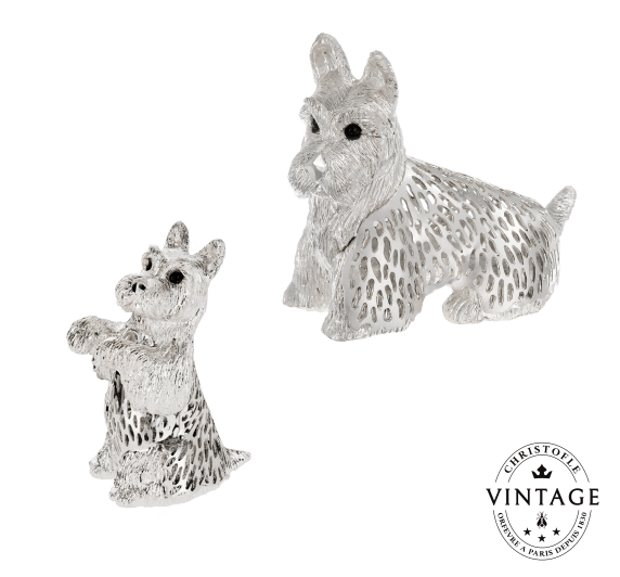 christofle compose your vintage silvered dog set 1