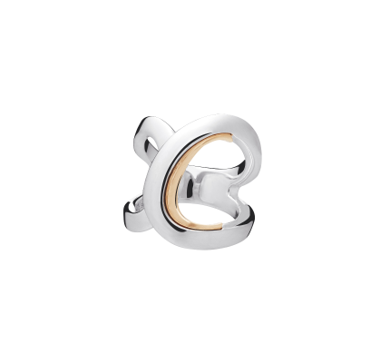 christofle sterling silver and gilted rose gold ring 1