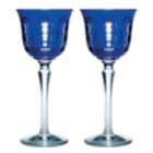 christofle set of 2 crystal white wine glasses - blue 1