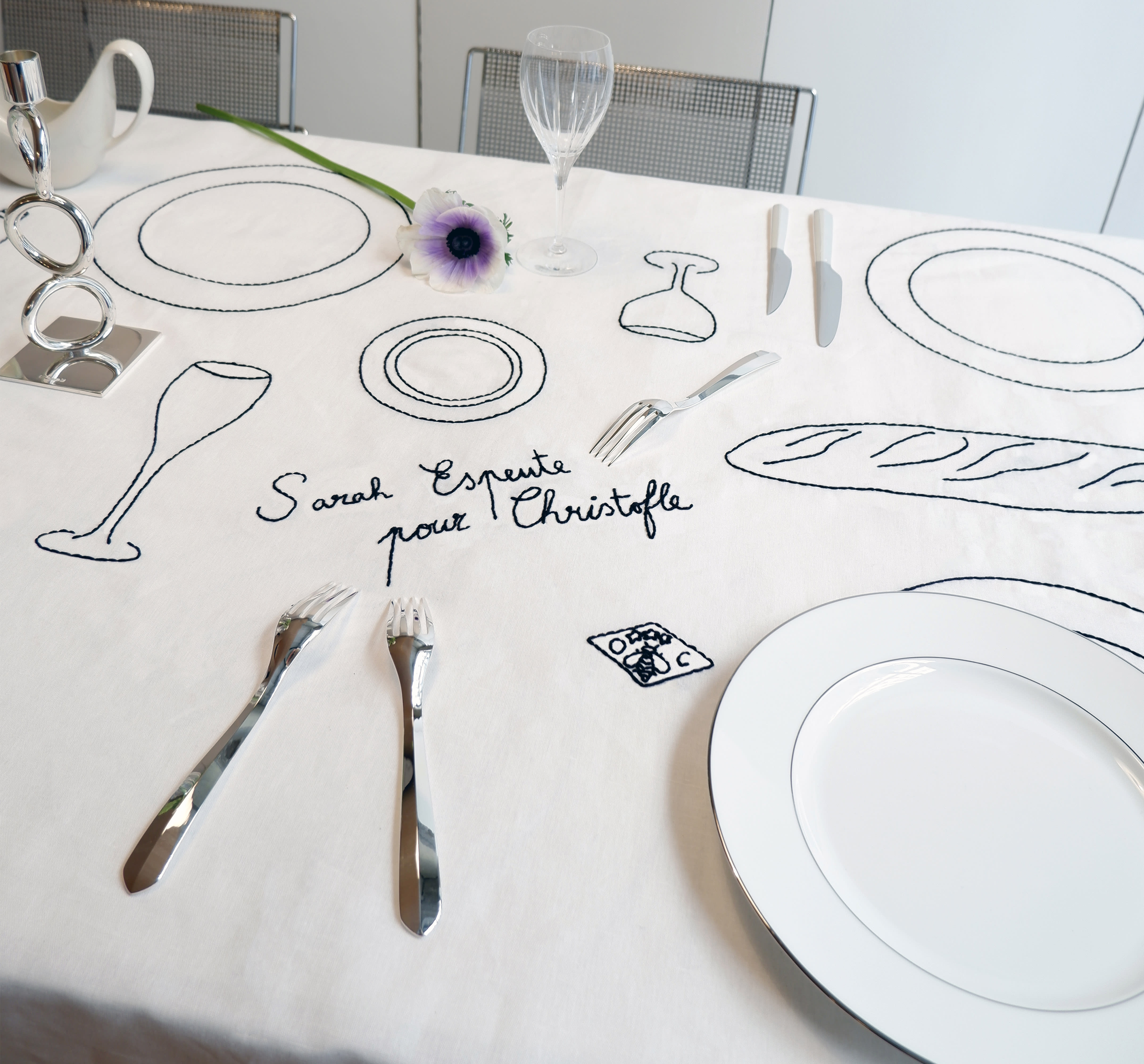 christofle Nappe pour 6 personnes - Sarah Espeute pour Christofle