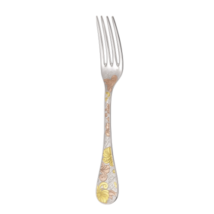 Partially Gilded Rose & Yellow Gold Dinner Fork