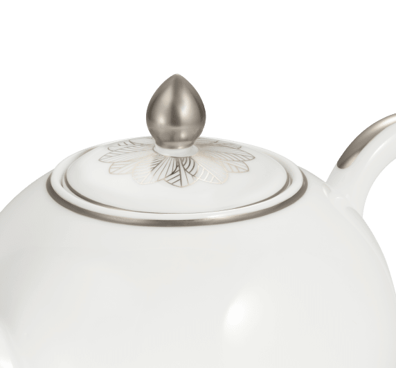 Porcelain Round teapot 1,5L - Platinum