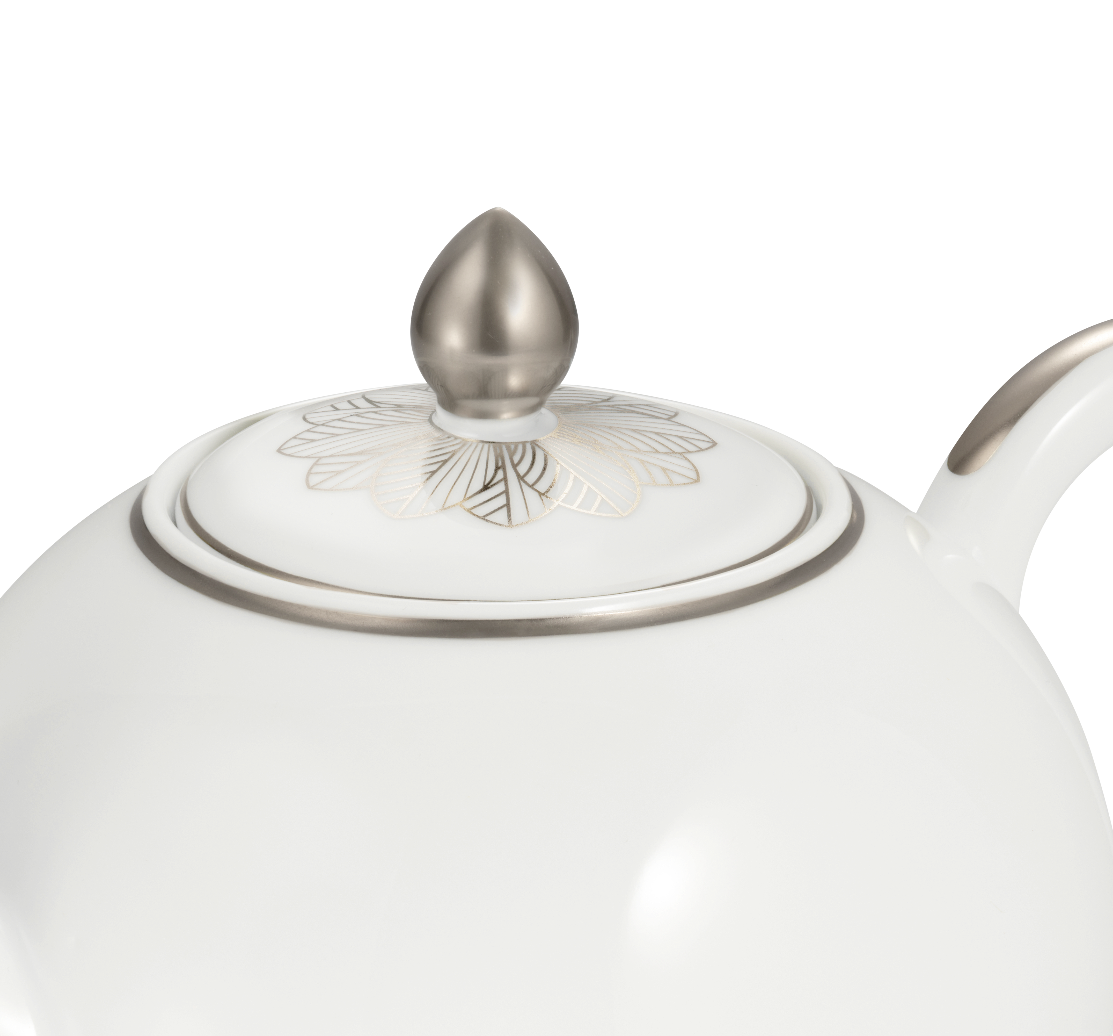 Porcelain Round teapot 1,5L - Platinum