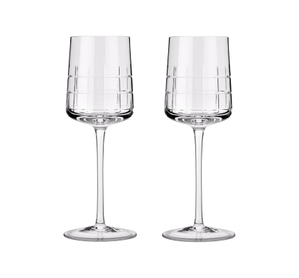 christofle set of 2 crystal white wine glasses 1