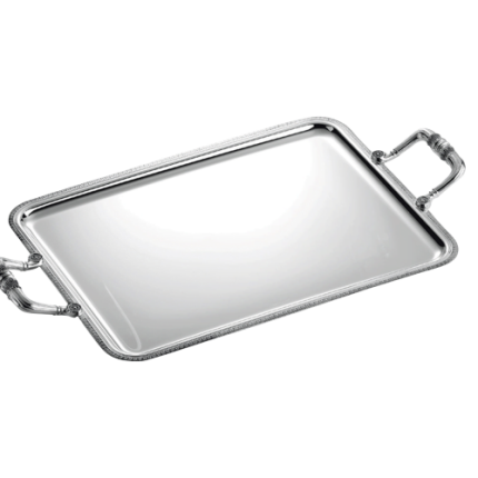 christofle rectangular tray with handles 49x39cm malmaison  silver plat 1