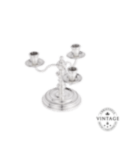 christofle Vintage Silvered Three Light Candelabra