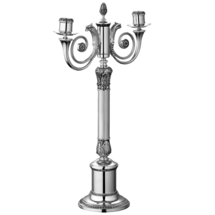 christofle silver-plated candelabra for two candles 1