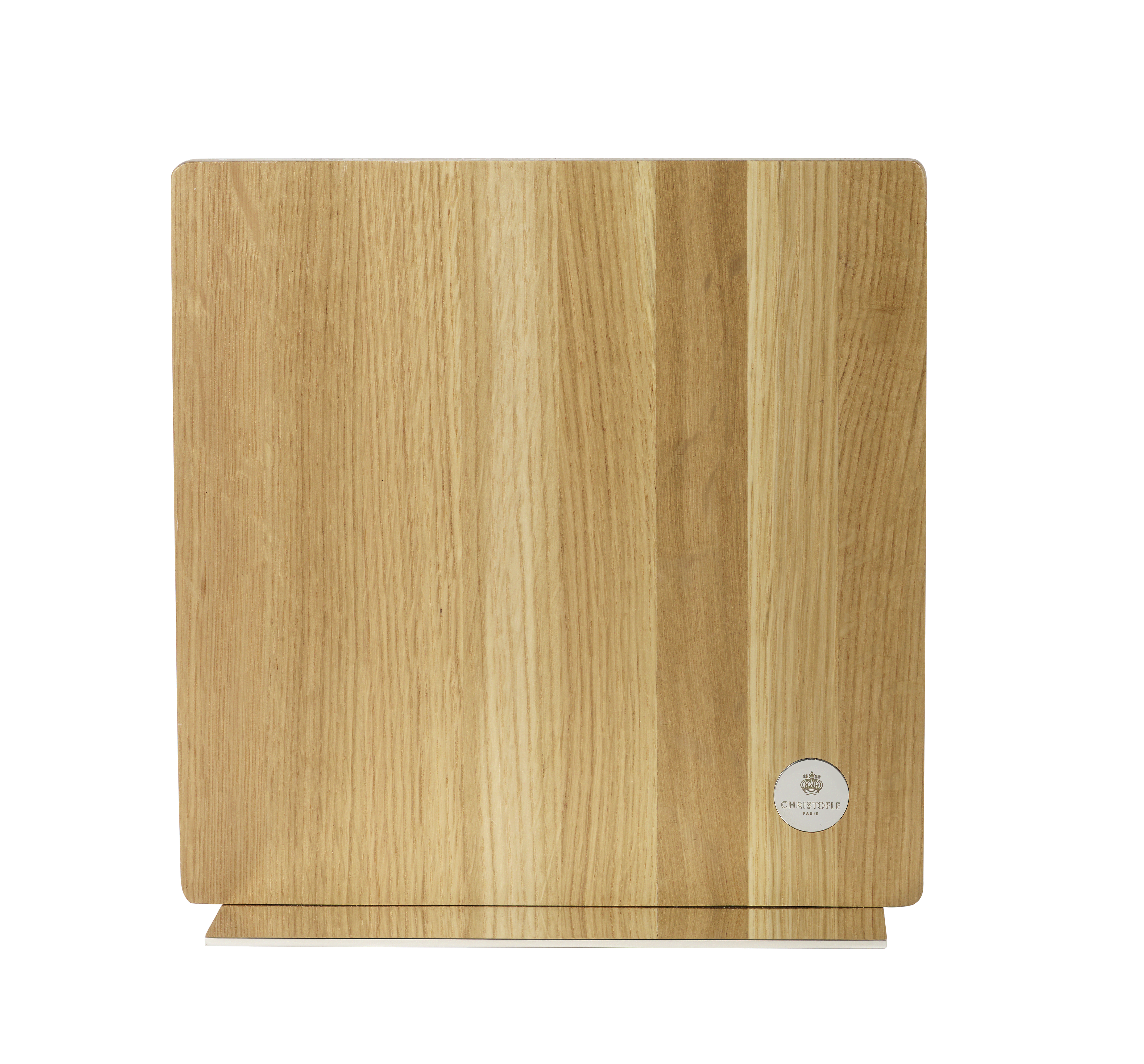 christofle support pour couteaux et tablette en chêne et métal argenté 1