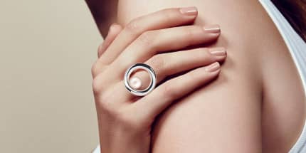 christofle bague anneau perle et argent massif 1
