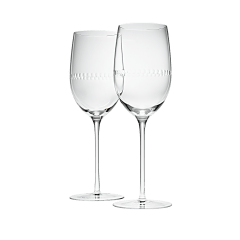 Set of 2 Lead-Free Crystal Stemmed Water Glasses Perles