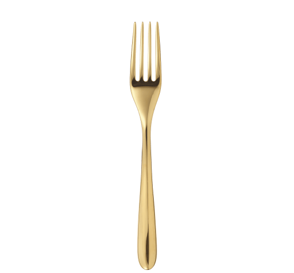 christofle stainless steel table fork - gold colour 2