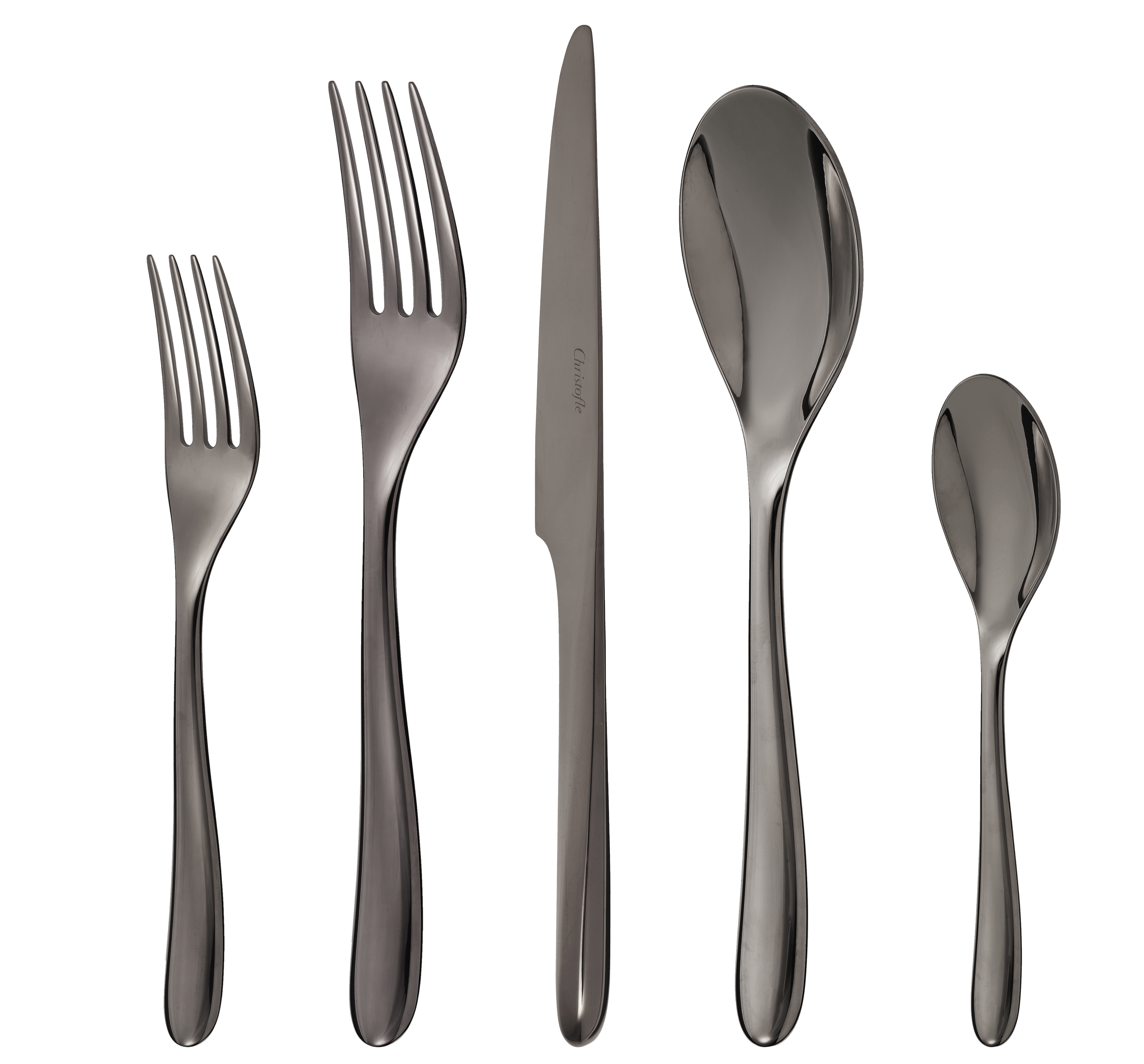 christofle black stainless steel 5-piece place setting 2