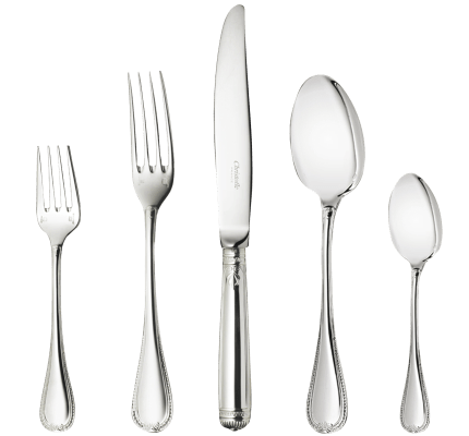 christofle individual place settings (5 pieces) malmaison  silver plate 1