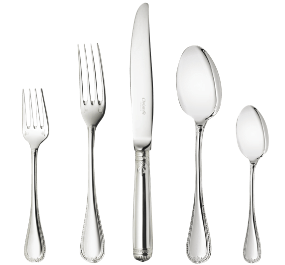christofle individual place settings (5 pieces) malmaison  silver plate 1