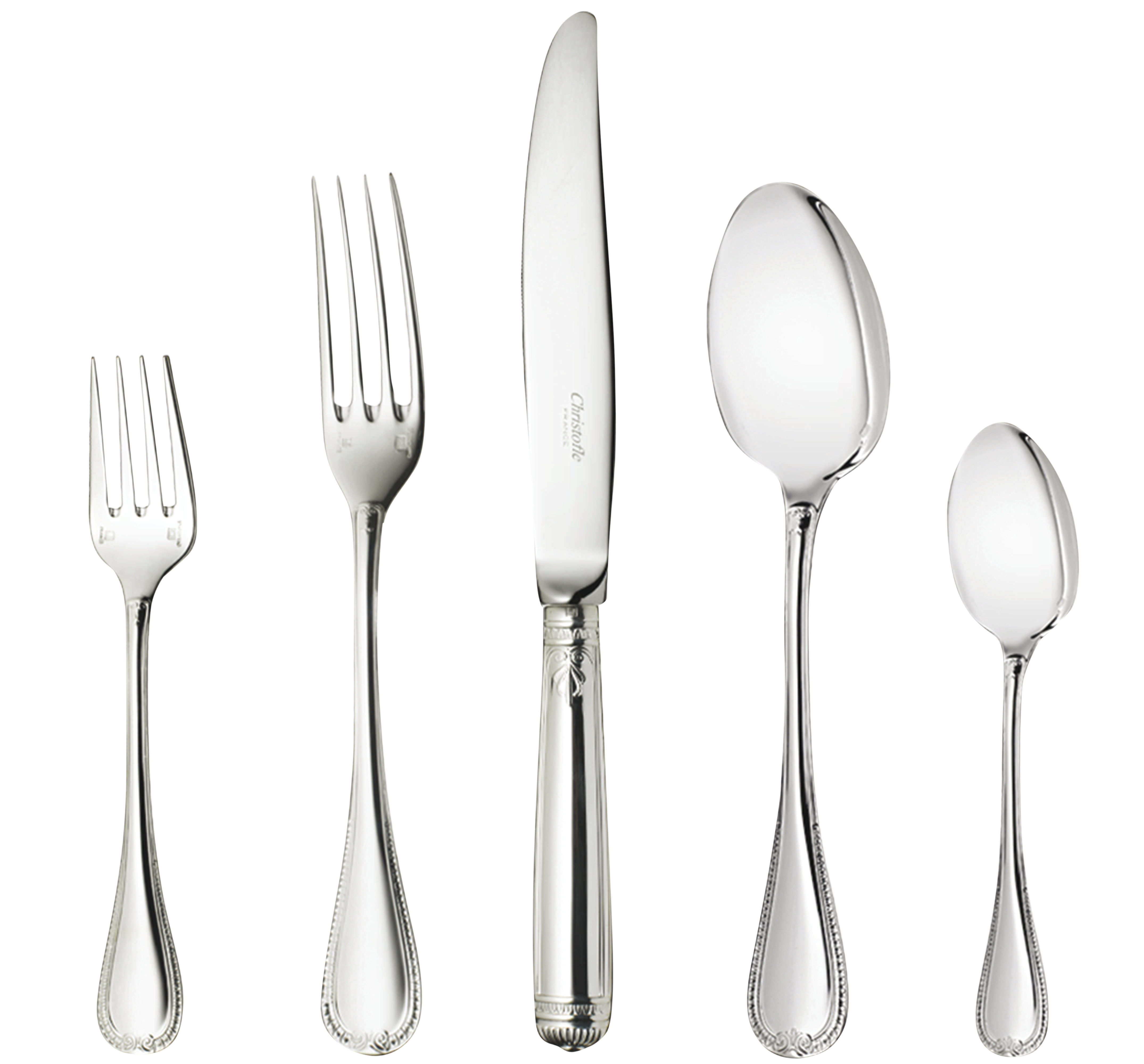 christofle ensemble individuel (5 pièces) en métal argenté 1
