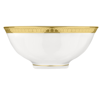 christofle bol à soupe en porcelaine finition or 1