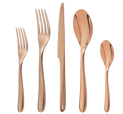 christofle stainless steel 5-piece place setting - copper colour 2