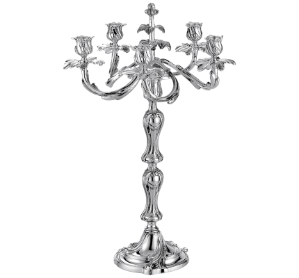 Silver-Plated Five Light Candelabra