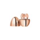 christofle Ensemble 6 cuillères à espresso en métal doré à l'Or Rose 18 carats avec écrin
