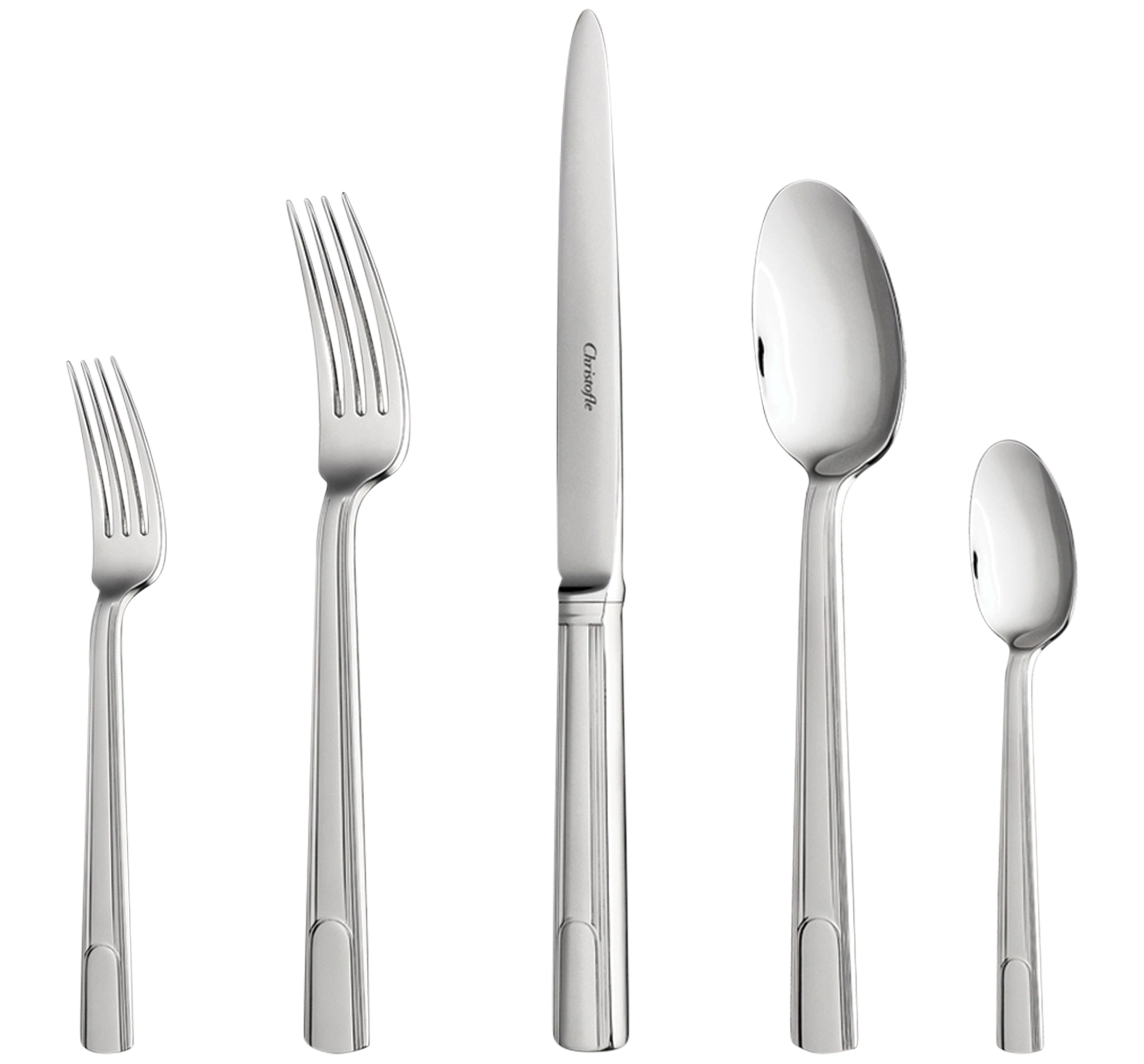 christofle 5-piece stainless steel flatware set 1
