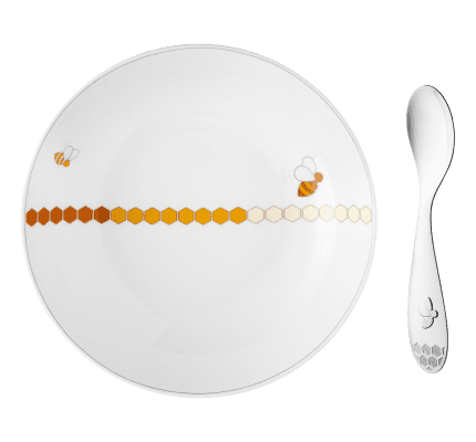 christofle baby plate and spoon set beebee silver plated 07754105000001 1