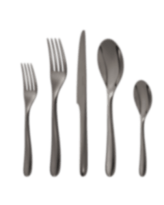 christofle stainless steel 5-piece place setting - black colour 2