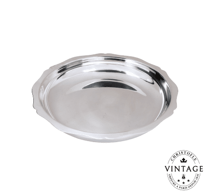 christofle christofle plat à légumes contours unis argenté - vintage 1
