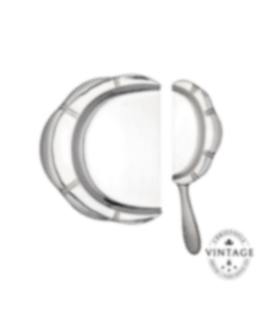 christofle Vintage Silvered Lobes and Godrons Crumb Collector