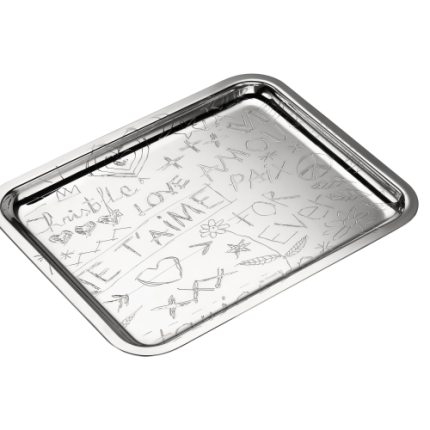 Silver-Plated Rectangular Tray - 20 x 16 cm