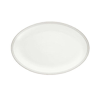 christofle porcelain oval platter 38 cm platinum finish 0