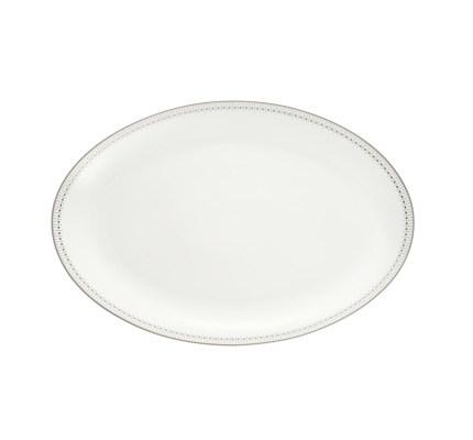 christofle porcelain oval platter 38 cm platinum finish 0