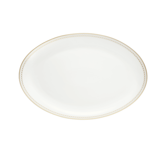 christofle porcelain oval platter 38 cm gold finish 0